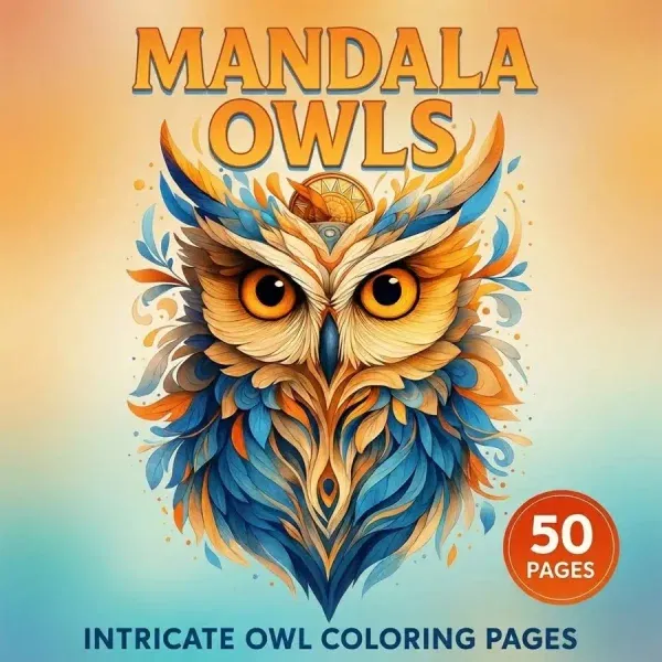 Mandala Owls – 50 Intricate Owl Coloring Pages